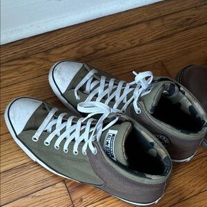 Converse High-Top Sneakers - Olive and White